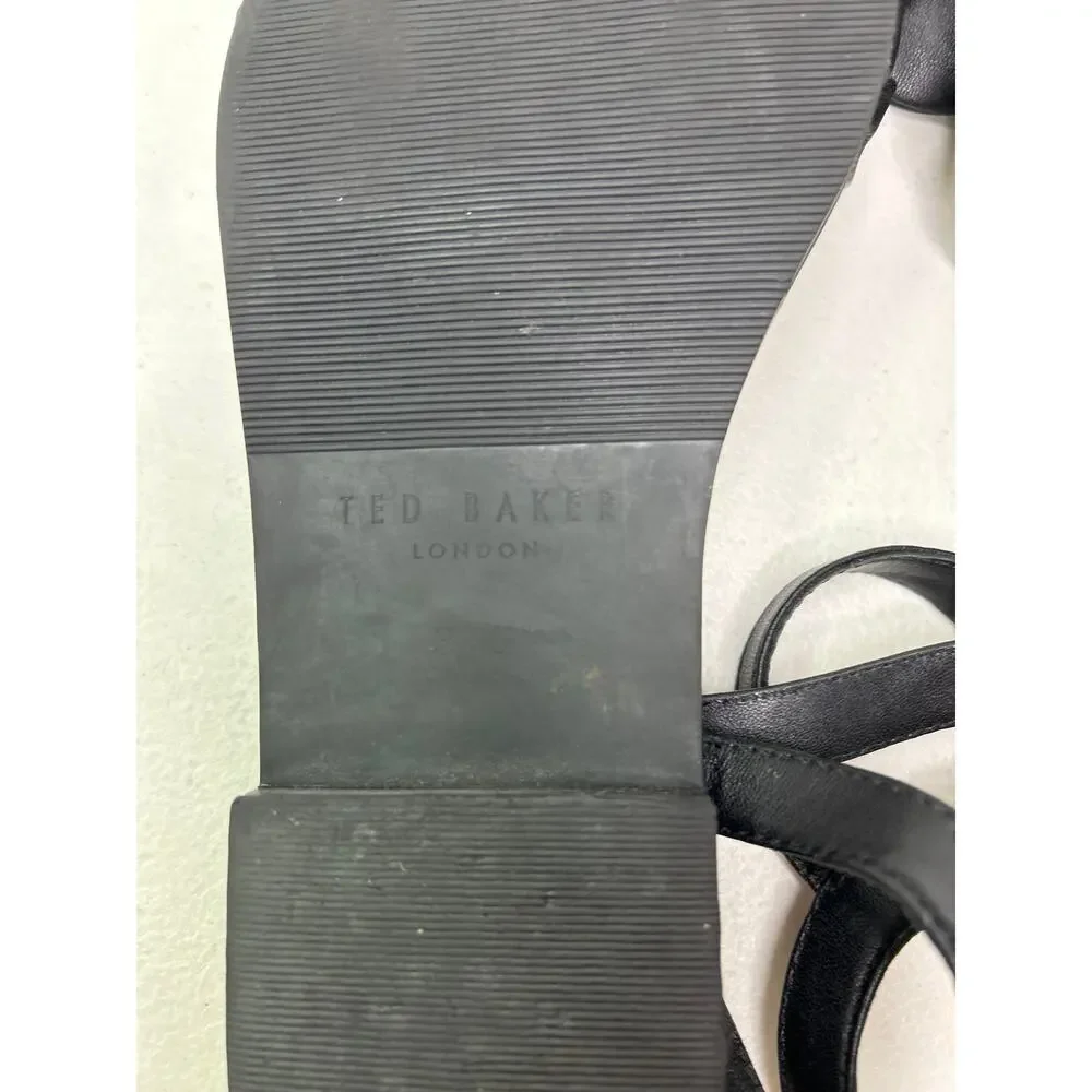 Ted Baker London Halah Sandals in black. Women's Size 39.5 or US 9.5